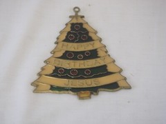 Stained Glass Christmas Tree ” Happy Birthday Jesus Window Art Decor Suncatcher