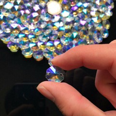 100x AB Octagonal Bead Rainbow Crystal Chandelier Suncatcher Prism Part Pendant