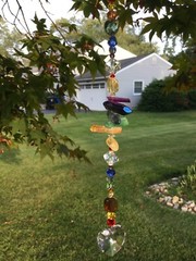 Healing Gemstone Suncatcher/Prism Chakra W/Swarovski Elements Crystal Heart USA