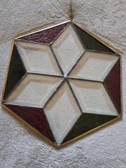 Set Of Two Handcrafted Beveled glass suncatcher 6 pt star snowflake clear 10.25″