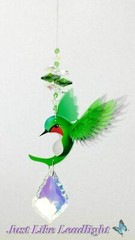 Pink Hummingbird Crystal Suncatcher car mirror rainbow hanging gift for mum