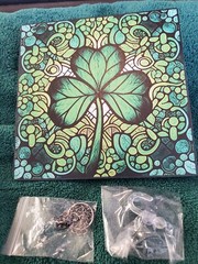 SunCatcher Acrylic 5.9” Sq.~ Stained Glass Look~SHAMROCK ~ CHAIN &Hook Inc.