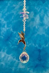 8” Swarovski Crystal Beads HUMMINGBIRD Hanging Window/Outdoor Sun Catcher 🌼