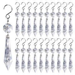 20PCS Chandelier Crystal Prisms 55mm Icicle Hanging Decorations