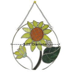 8″ SUNCATCHER Stained Glass Sunflower Lady Bug Leaf Window Decor Hanging