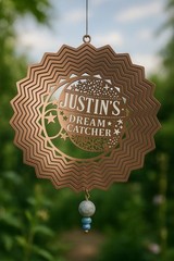 Justin’s Spinning Dream Catcher – Personalized Copper Wind Spinner with Beads