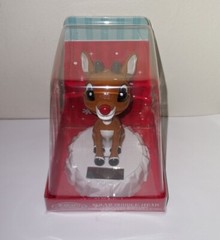 Rudolph The Red Nosed Reindeer Christmas Solar Bobble-Head Dancer Decor New