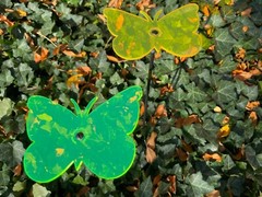 Suncatcher Acrylic Butterfly Set of (4) Yellow & Green 6” Wide x 4″ Tall x 24”