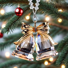 Shimmering Crystal Bell Hanging Ornament, Rainbow Maker Window Garden Home Decor
