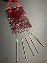 Valentine’s * Heart * Hanging * stained glass suncatcher Windchime