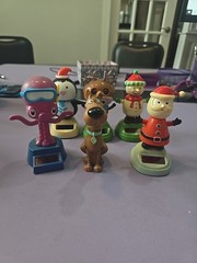 Solar Powered Lot 6 Dancing Toys Bobble Heads Santa Snowman Penguin Dear Dog