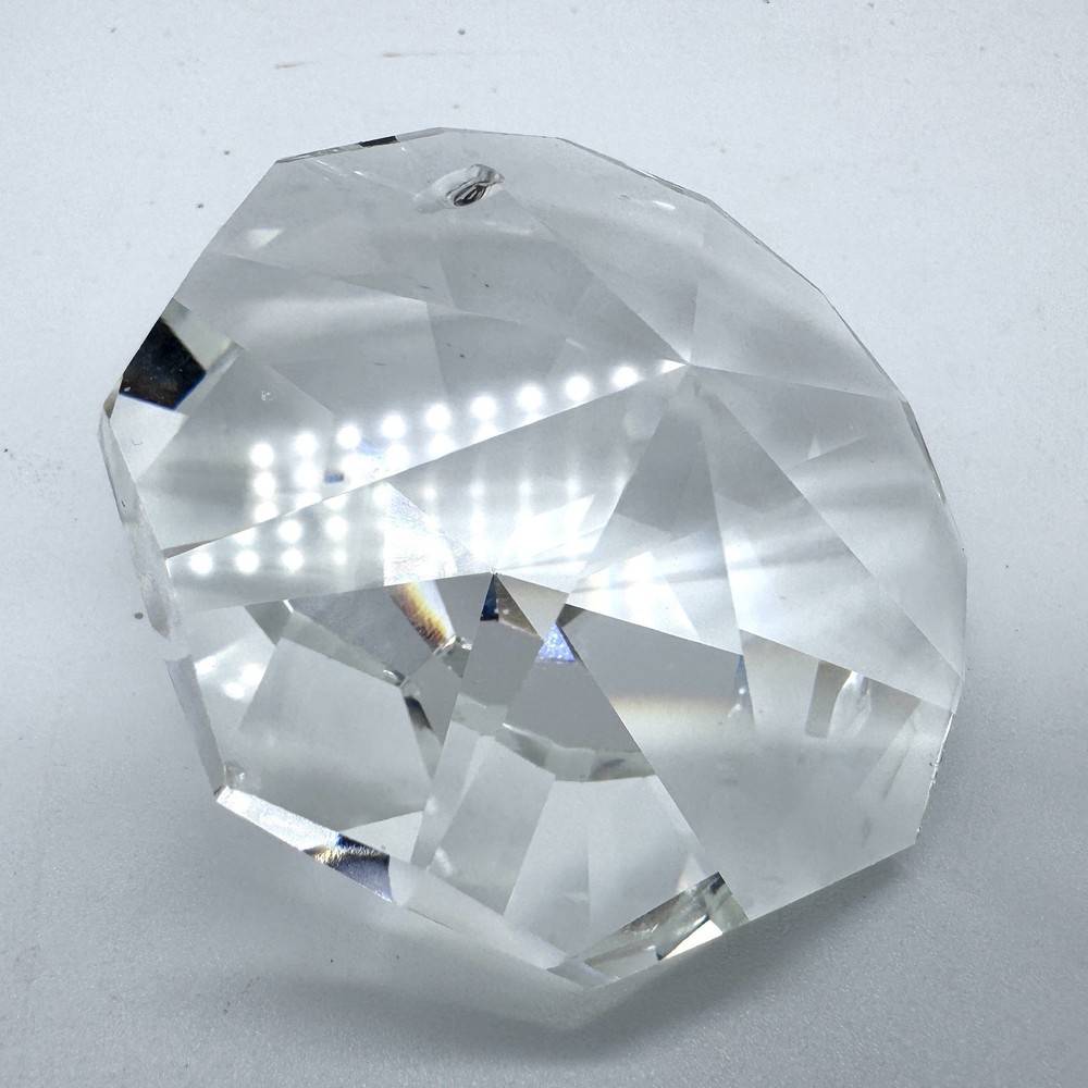 2” Vintage Octagon Faceted Crystal Prism Pendant – Single Hole Chandelier Drop