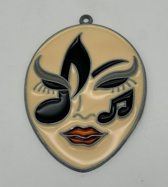 Suncatcher Girls Face with Red Glitter Lips & Music Notes