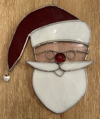 Stained Glass Santa Claus Sun Catcher 6”