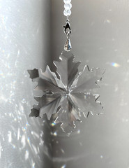 Crystal Snowflake Sun Catcher Christmas Decor Czech Bohemia Crystal Glass Gift