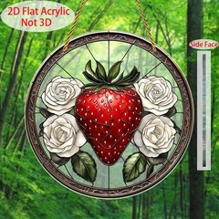 Enchanted Garden 2D Acrylic Suncatcher Strawberry Porch Bedroom Ornament