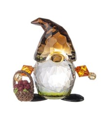 Ganz Crystal Expressions Acrylic Gnome Figurine w/Basket of Apples 2.5″