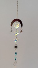 Celestial Driftwood Sun Catcher Moon Stars Crystal Prism on Lake Erie Driftwood