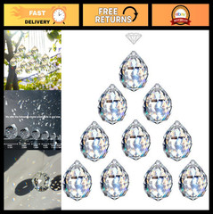 40mm Clear Crystal Ball Prism Sunshine Catcher – Rainbow Maker, 10 Pack for Feng