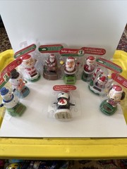 Lot Of 9 Solar Powered Dancing Toy Bobblehead Christmas bundle Santa Snowmen etc