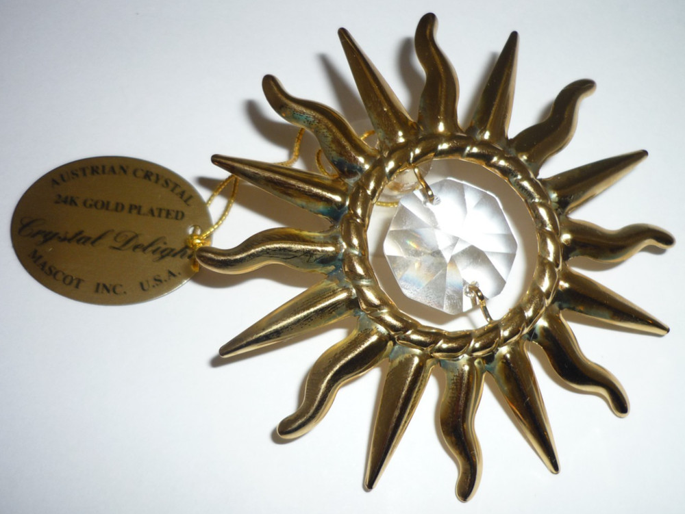 Mascot Austrian Crystal 24k Gold Plated Crystal Delight Sunburst Suncatcher