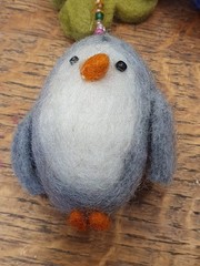 Mobile Handmade Felt Boiled Wool Penguins Vibrant Colors Beads Children New 25″