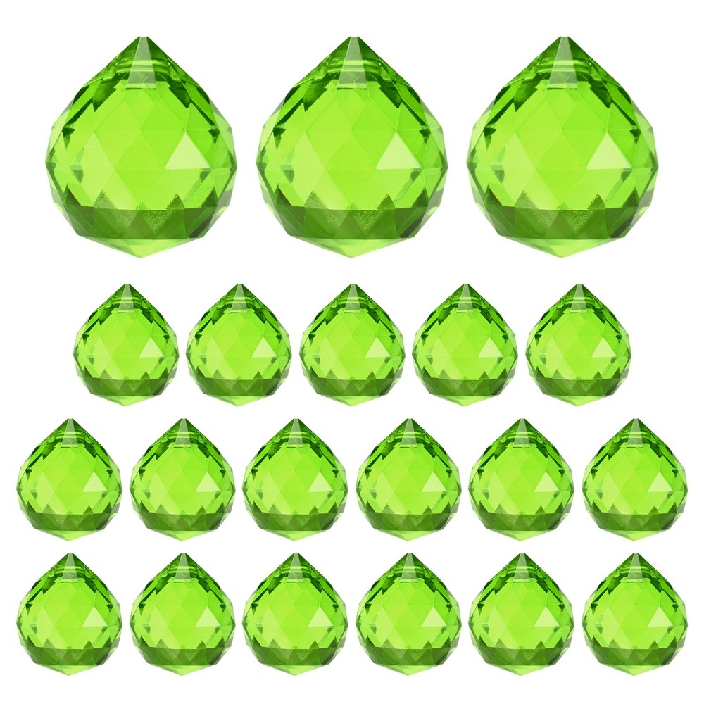 20-Pack Crystal Ball Prisms, 24mm/0.94 Inch Pendant Hanging [Green]