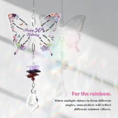 50th Birthday Gift for Her Crystal Suncatcher Window Hanging Decoration