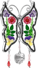 Elegant Butterfly Suncatcher for Windows with Crystal Beads – Grandmother Gift