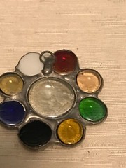 Fused Glass Handmade round Multi colored Marble