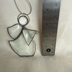 Vintage Leaded Stained Glass Suncatcher Beveled Clear Glass Angel