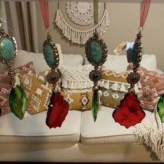 Lot of 8 Katherine’s Collection Boho Jewel Drop Suncatchers – Turquoise Stone