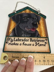 Labrador Retriever Black Doghouse Suncatcher Makes House Home Hanging Pet Decor