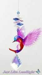 Pink Hummingbird Crystal Suncatcher car mirror rainbow hanging gift for mum