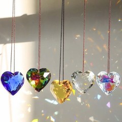 1.77inch Car Hanging Pendant Heart Love Shaped Crystal Prism Component