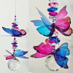 Large Butterfly Crystal Suncatcher gift, suncatchers handmade in Australia