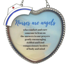 Nurses are Angels – Enameled Nurse’s Hat Accent with Silver Chain to Hang #2705
