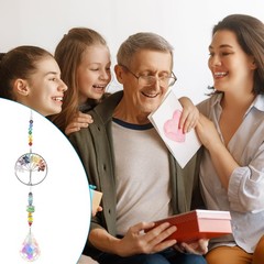 Crystal Suncatchers Gourd Round Hanging Tree of Life Prisms Drop Pendant Silver