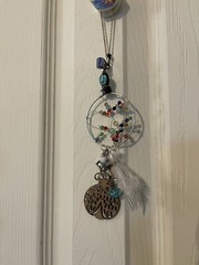 1 Pc LADY BUG sun catcher DREAM CATCHER FEATHER STOCKING STUFFER