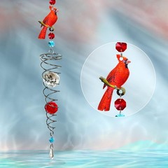 Spiral Tail Wind Spinner with K9 Crystal Ball for Indoor Outdoor Decor