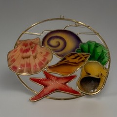 Vintage Capiz Shell Star Fish Sun Catcher Beach Nautical Tropical Cottage Core