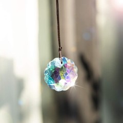 Crystal Suncatcher Datura Shaped Pendant Rainbow Feng Shui Hanging