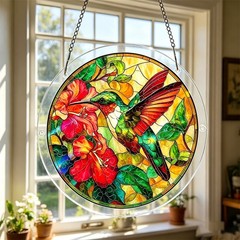 Acrylic Colorful Birds Sun Catcher 2D Flat Puzzle Window Spring Decor Wall
