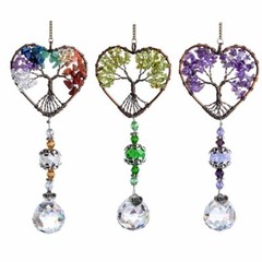 3pcs Suncatcher Rainbow Quartz Natural Stone Window Hanging Crystal Drop Pendant