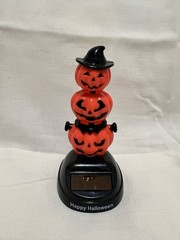 Solar Bobble head Stacked Pumpkins