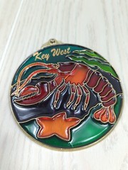 Sun catcher Key West FL lobster faux stained glass green orange yellow star