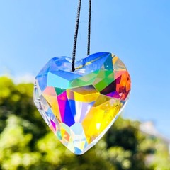 Suncatcher Heart Pendant Rainbow Crystal Window Hanging Prism Decoration Gifts