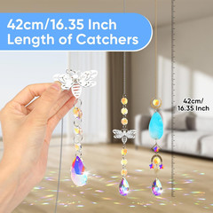 7 PCS Crystal Suncatcher, Hanging Suncatchers with Crystals Light, Sun Catchers