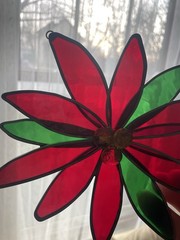 Vtg Ted De Grazia 80’ Ken Toney Stained Glass Sun Catcher Angel Christmas Set 2