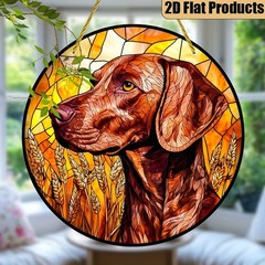 Farmland Hunting Vizsla Dog Acrylic Suncatcher Home Entrance Wall Decor